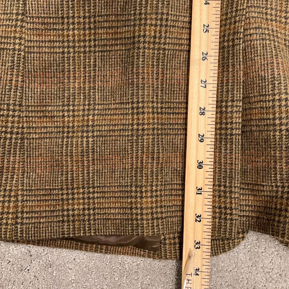 Jos‎ A Bank Blazer Mens 44L Brown Plaid Camelhair 3-Button Heritage